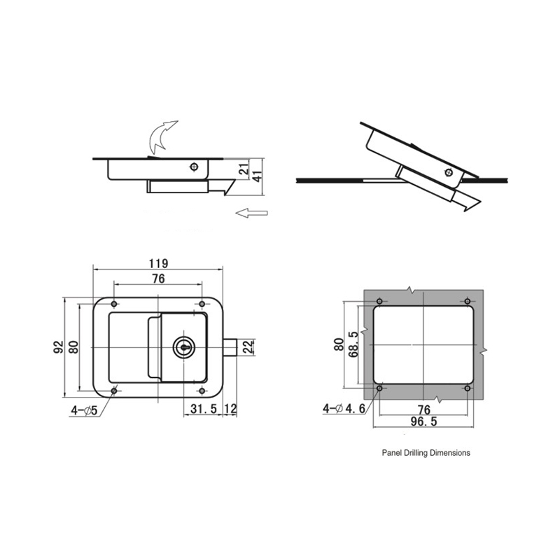 MS858-2 448g Încuietori industriale pentru uși de impact din oțel inoxidabil MS858-2 448g Încuietori industriale pentru uși de impact din oțel inoxidabil
