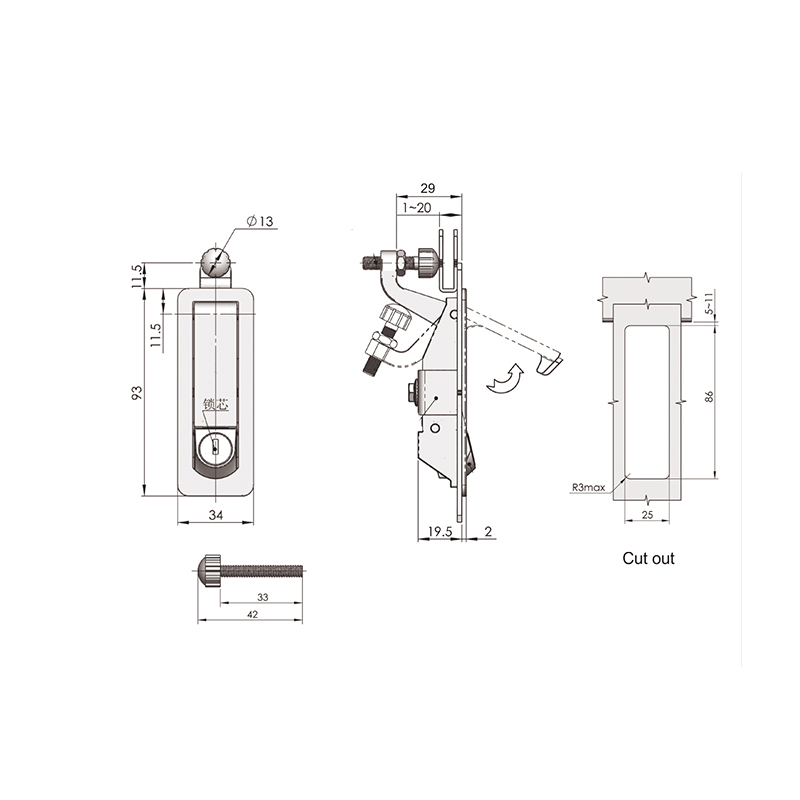 MS708-3A 24H 1~24Ts 135g Încuietori industriale cu zăvor cu compresie MS708-3A 24H 1~24Ts 135g Încuietori industriale cu zăvor cu compresie