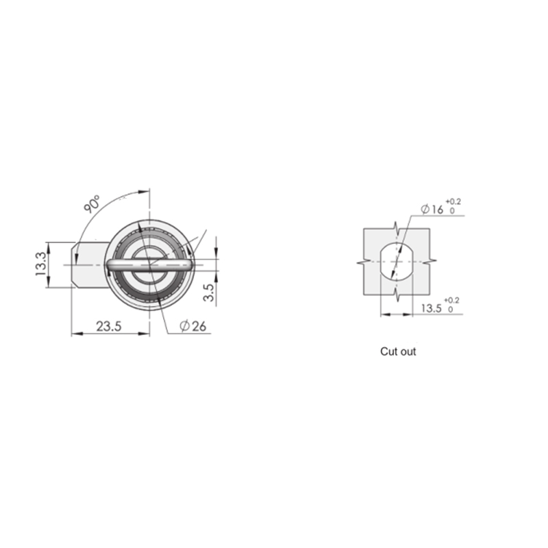 MS816-3S-2 Încuietori cu zăvor cu compresie cu cilindru pătrat de 6*6mm MS816-3S-2 Încuietori cu zăvor cu compresie cu cilindru pătrat de 6*6mm