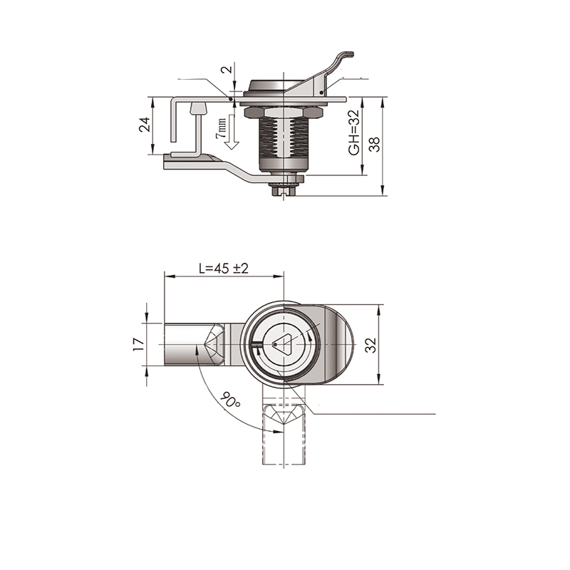 MS816-1F-1 Încuietori triunghiular 8 mm Cilindru de blocare antifurt Încuietori de compresie MS816-1F-1 Încuietori triunghiular 8 mm Cilindru de blocare antifurt Încuietori de compresie