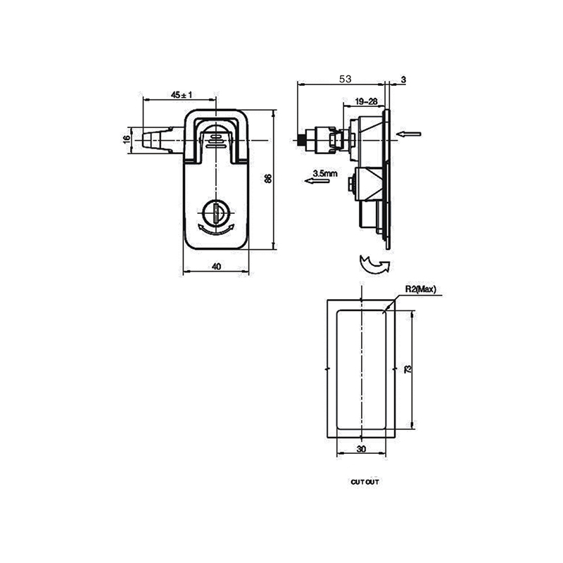 MS726-1A 215g Încuietori pentru dulap tip compresie cu funcție telescopică MS726-1A 215g Încuietori pentru dulap tip compresie cu funcție telescopică