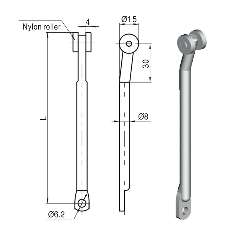 LG007-B Accesorii pentru biele industriale cu role din nailon