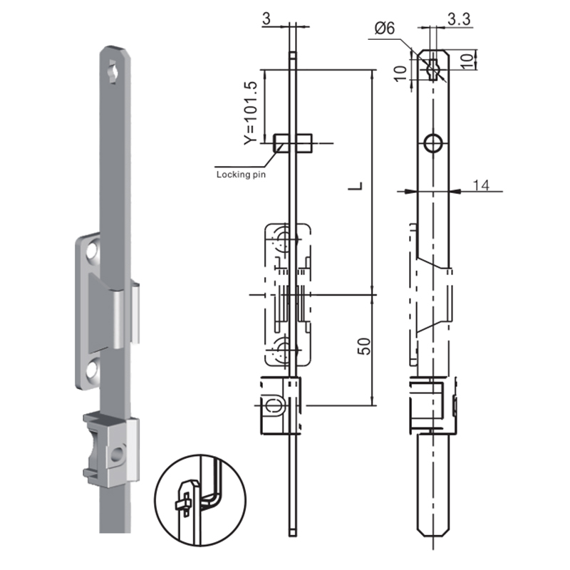 LG010-2 Cu accesorii tijă de legătură cu știft de blocare