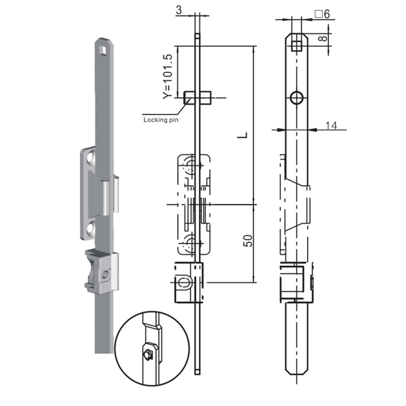 LG010-3 Cu accesorii tijă de legătură cu știft de blocare